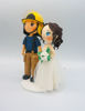 Picture of Fireman wedding cake topper, Firefighter and Bride cake topper