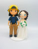 Picture of Fireman wedding cake topper, Firefighter and Bride cake topper