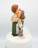 Picture of Police and Nurse with a dog wedding cake topper, Kissing forehead wedding cake topper