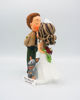 Picture of Police and Nurse with a dog wedding cake topper, Kissing forehead wedding cake topper