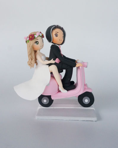 Picture of Vespa Wedding Cake Topper, Italian Wedding on Scooter