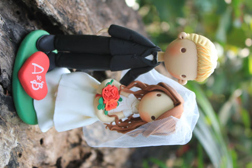 Picture of Vintage wedding cake topper- Red wedding theme