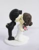 Picture of Mermaid dress wedding cake topper, Kissing bride and groom cake topper