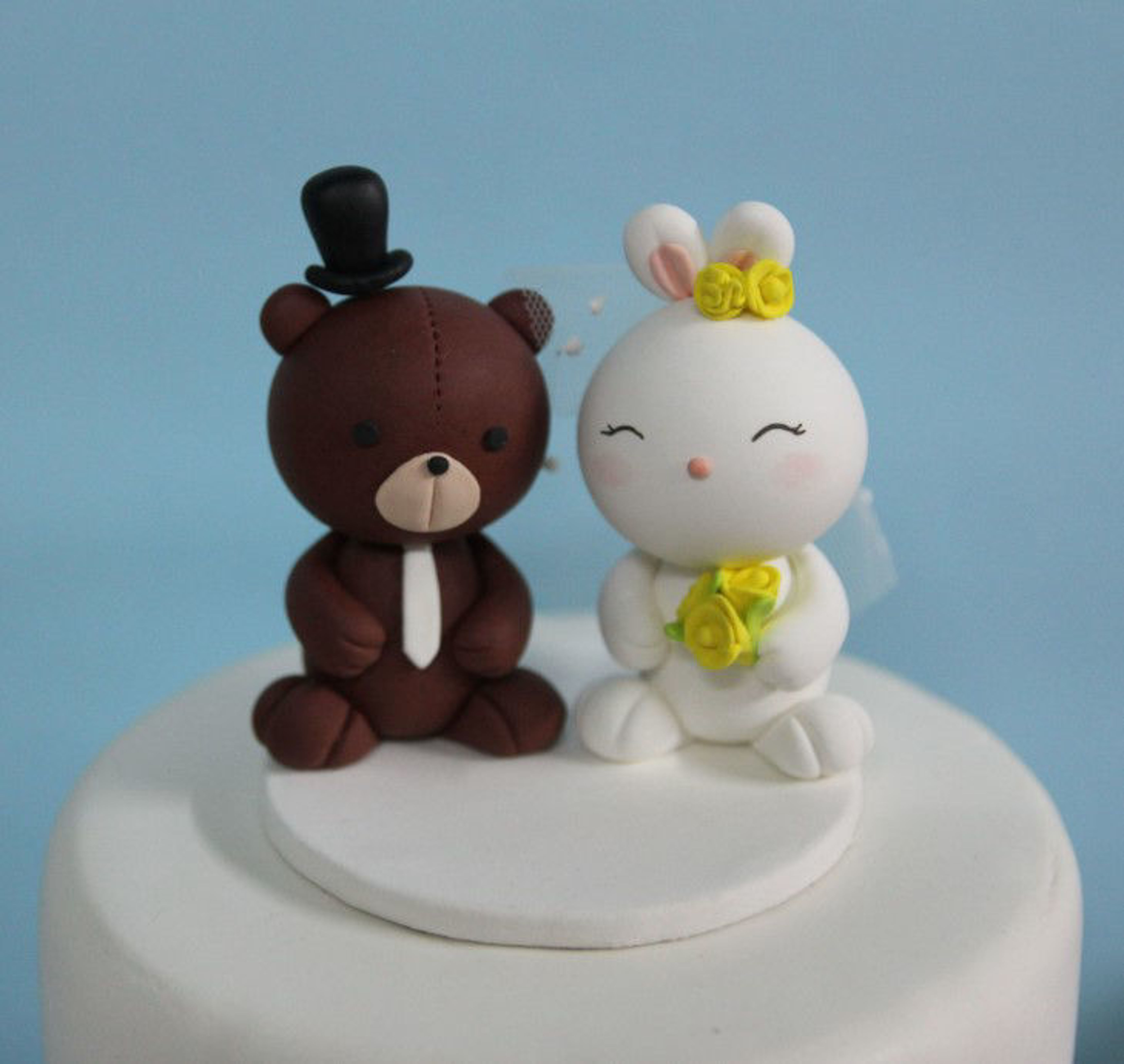 Panda and Bear Wedding Cake Topper