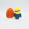 Picture of Red hair bride Minions Wedding Cake Topper