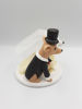 Picture of Chihuahua wedding cake topper, Bride and groom dog clay figurine