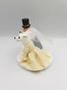 Picture of Chihuahua wedding cake topper, Bride and groom dog clay figurine