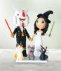 Picture of Harry Potter and Gundam wedding cake topper, Costume bride and groom clay figurine with pets
