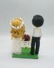 Picture of Picnic wedding cake topper with dog, Camping wedding cake topper
