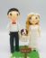 Picture of Picnic wedding cake topper with dog, Camping wedding cake topper