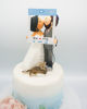 Picture of POF online dating wedding cake topper, Jewish groom and bride cake topper with cat