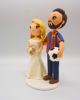 Picture of Soccer wedding cake topper, Qatar football fan wedding clay figurine