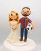 Picture of Soccer wedding cake topper, Qatar football fan wedding clay figurine