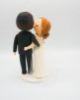 Picture of Jewish wedding bride & groom cake topper figurine, Cheek kissing wedding topper