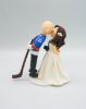 Picture of Hockey Player Groom & Photographer Bride Wedding Cake Topper, Custom Hobby Wedding Cake Topper