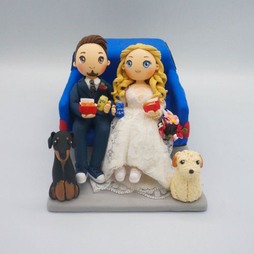 Picture of Pick up truck wedding cake topper, Fast food and Fried chicken lover wedding cake topper