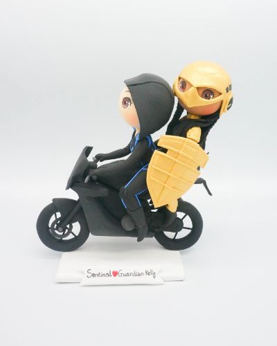 Picture of Custom Game Commission Wedding Cake Topper, Motorcycle wedding cake topper