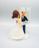 Picture of Plenty of fish bride and groom wedding cake topper, POF wedding gift for couple