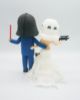 Picture of Stormtrooper & Darth Vader wedding cake topper with Chewbacca cat, Star wars wedding cake topper
