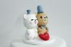 Picture of Happy Milk & Mocha Wedding Cake Topper, Polar bear & brown bear cake topper, Blue wedding theme