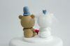 Picture of Happy Milk & Mocha Wedding Cake Topper, Polar bear & brown bear cake topper, Blue wedding theme