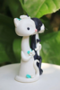 Picture of Cat Wedding Cake Topper, Black & white Kitty Wedding Topper