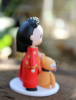 Picture of Chinese Wedding Cake Topper with Dog, Bride & Groom with Dog clay figurine