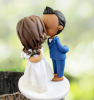 Picture of Kissing Wedding Cake Topper, Traditional bride & groom cake topper