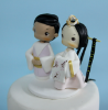 Picture of Royal Hanbok Wedding Cake Topper, Traditional Korea Wedding Clay Doll