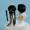 Picture of Royal Hanbok Wedding Cake Topper, Traditional Korea Wedding Clay Doll