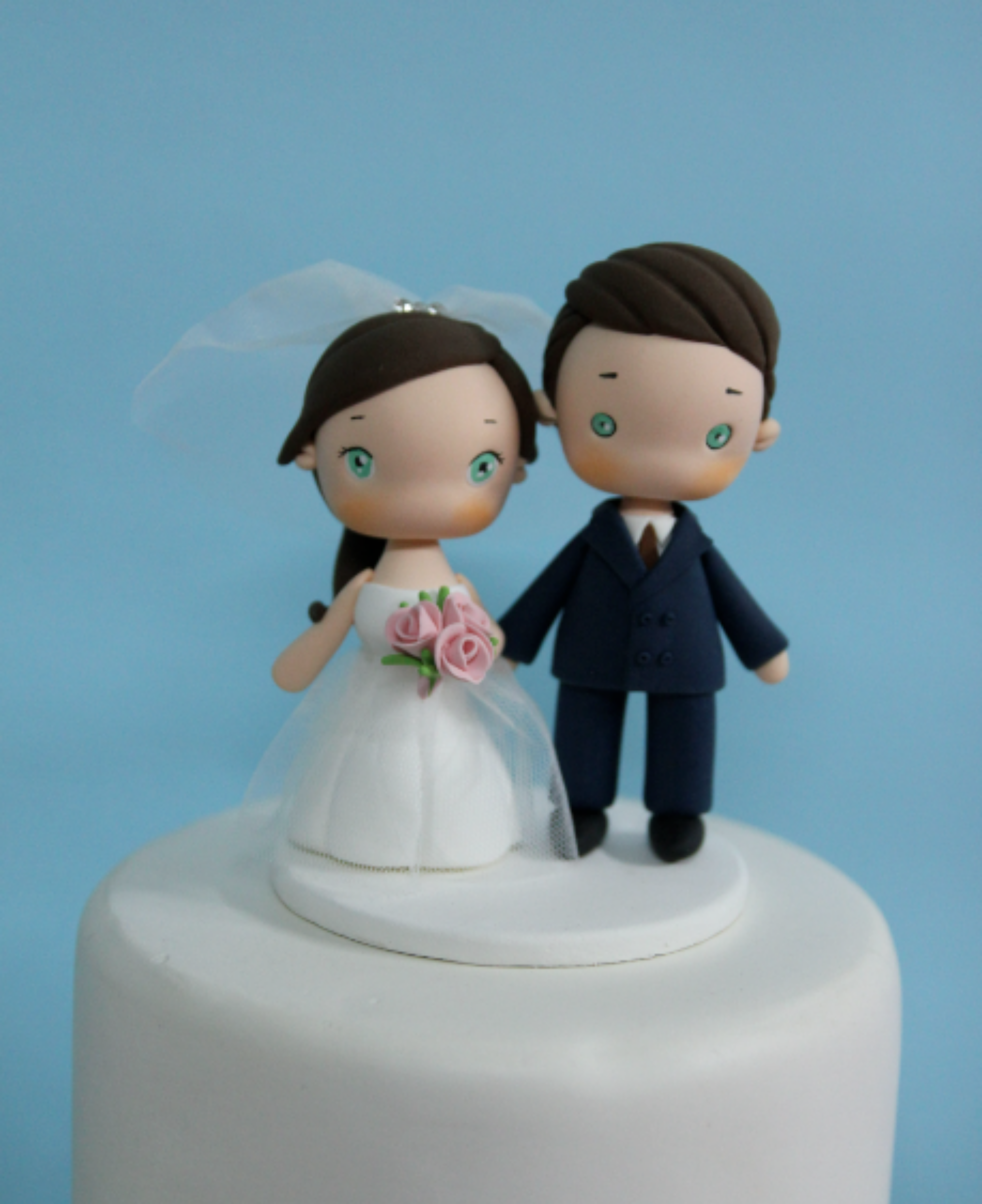 Picture of Sweet pink Wedding Cake Topper