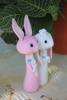 Picture of Bunny wedding clay figurine, Wedding woodland cake topper