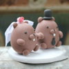 Picture of Beaver Wedding Clay Figurine Topper