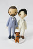 Picture of Gay wedding cake topper with dog, Dusty blue wedding theme