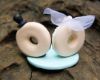 Picture of  Donut wedding cake topper, chocolate and vanilla wedding cake topper, baker wedding cake topper,