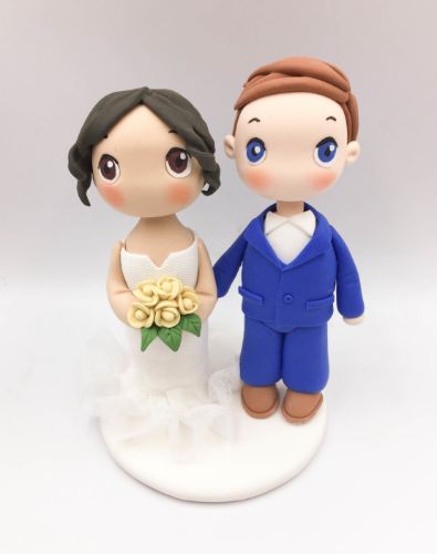 Picture of Custom Bride and Groom Wedding Cake Topper Yellow Wedding Theme