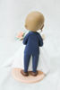 Picture of Bald Groom Wedding Clay Figurine, Coral Wedding Theme Cake Topper