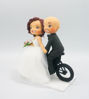 Picture of Childhood Sweetheart Bride & Groom Wedding Cake Topper, Bicycle Wedding Cake Topper