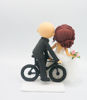 Picture of Childhood Sweetheart Bride & Groom Wedding Cake Topper, Bicycle Wedding Cake Topper