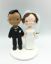 Picture of Classic Wedding Cake Topper, Brown Groom and White Bride topper