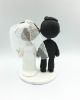 Picture of Classic Wedding Cake Topper, Brown Groom and White Bride topper