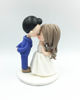 Picture of Elopement wedding cake topper, V- neck wedding dress cake topper