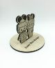 Picture of Mickey and Minnie Wooden Wedding Cake Topper, wood cut out bride & groom standee, Custom Name Wedding Topper