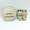 Picture of Mickey and Minnie Wooden Wedding Cake Topper, wood cut out bride & groom standee