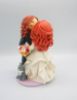 Picture of Long Hair Groom & Bride Wedding Cake Topper, Wedding cake topper with Cat, Kissing Bride and Groom Cake Figurine