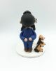 Picture of Wedding cake topper bride & groom with dogs, Kissing Mr & Mrs cake topper