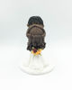 Picture of Interracial wedding cake topper, Braided Groom and Half Updo bride Wedding Cake Topper