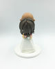 Picture of Mixed Race Wedding Cake Topper, Bald groom & wavy hair bride wedding topper