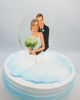 Picture of Custom Hand painted bride & groom wedding cake topper