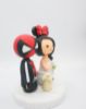 Picture of Deadpool and Mermaid Wedding Cake Topper, Wedding cake topper bride & groom with Dog